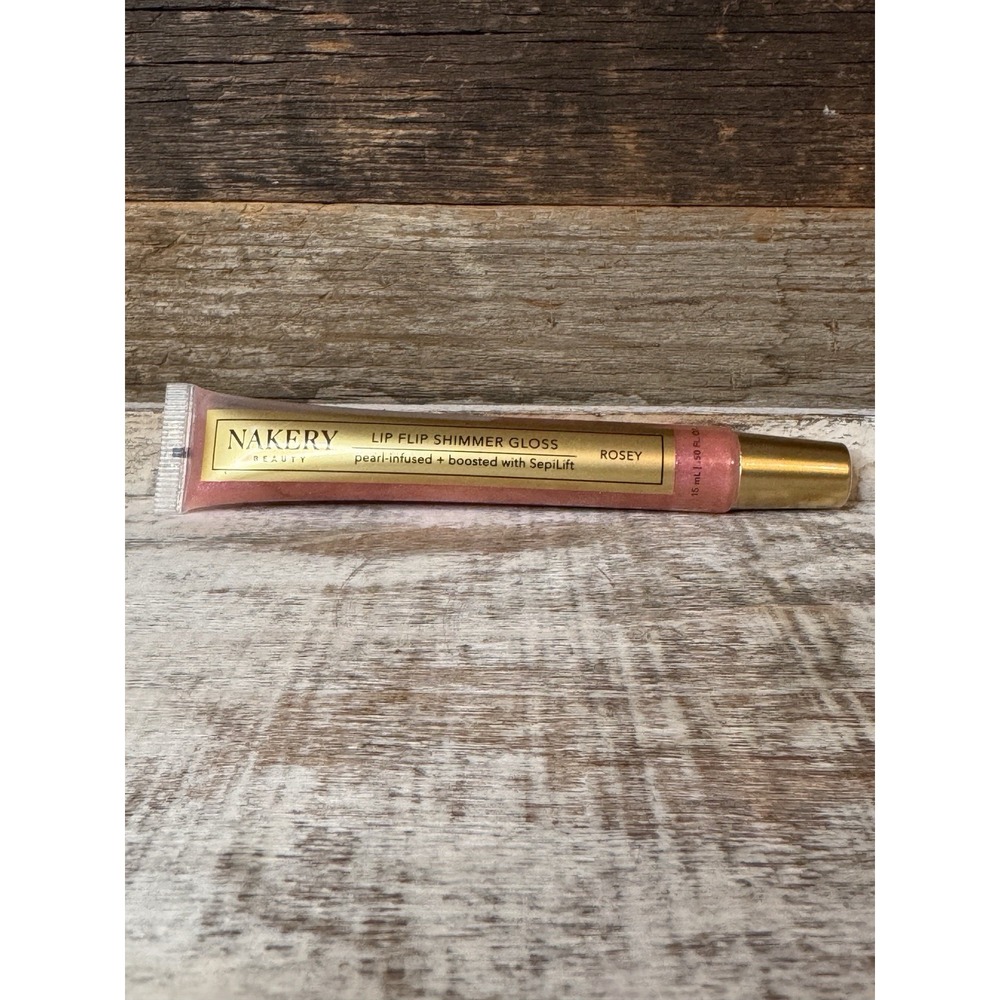 Nakery Beauty Lip Flip Shimmer Gloss – Rosey (Pearl-Infused, With Sepilift) $16‎